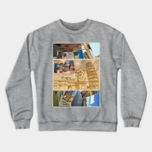 Greetings from Pisa in Italy Vintage style retro souvenir Crewneck Sweatshirt